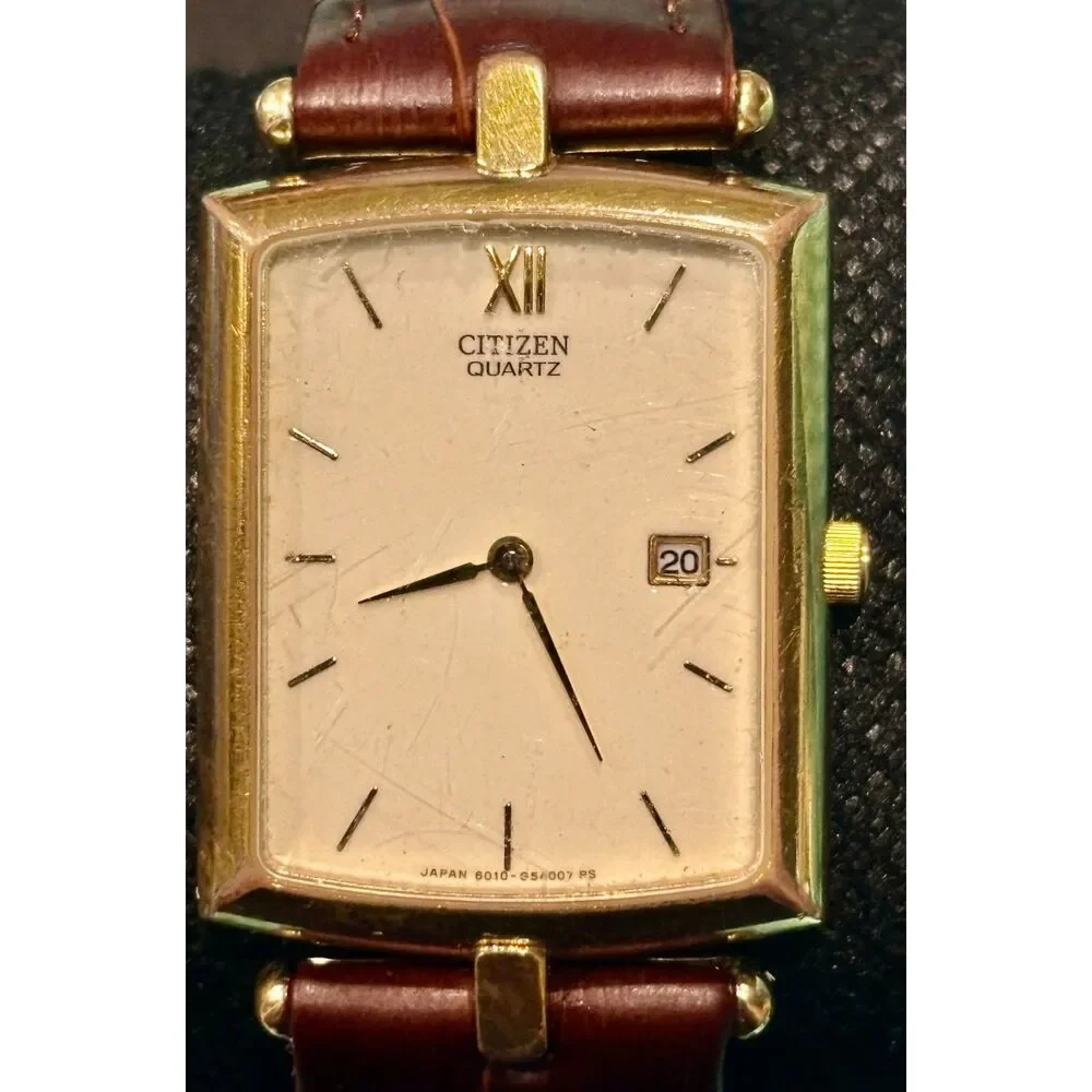Vintage Citizen Quartz Tank Dress Watch (Ref: 6010-G56007)